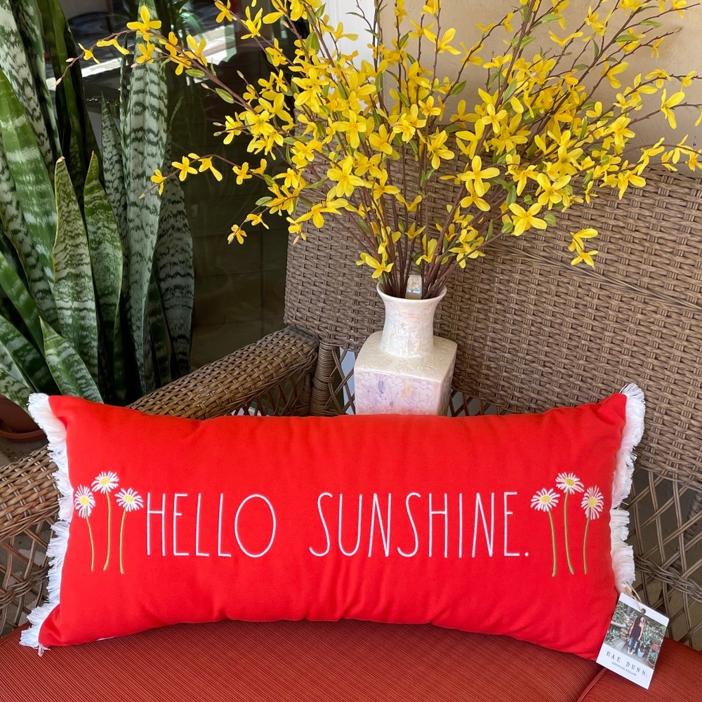 Rae Dunn Outdoor Pillow HELLO SUNSHINE